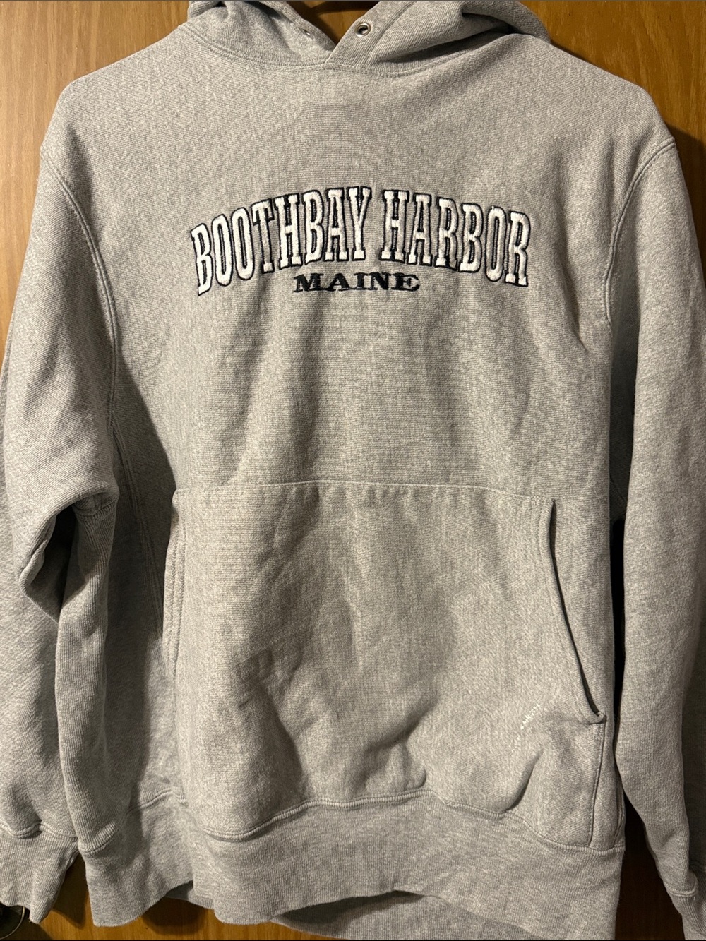 Men’s Small Champion Gray Boothbay Harbor Maine Hoodie